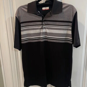 Grand Slam Polo Shirt size M black white striped